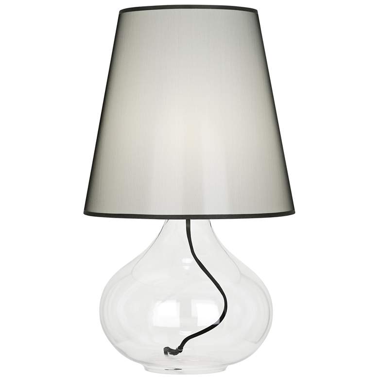 Image 1 June Clear Glass Accent Table Lamp with Black Organza Shade