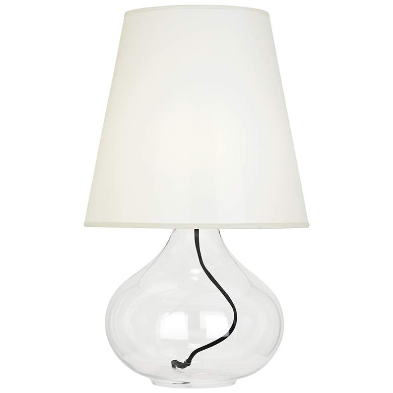 Image 1 June Clear Glass Accent Table Lamp with White Organza Shade