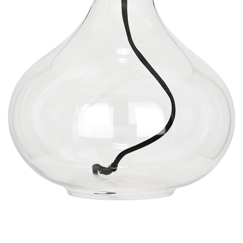Image 3 June Clear Glass Accent Table Lamp with White Organza Shade more views
