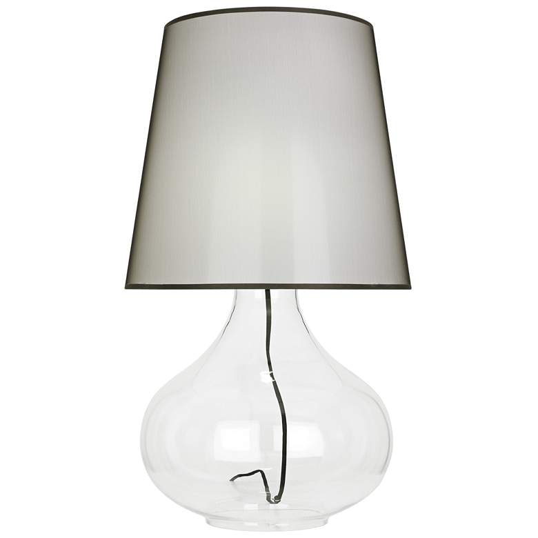 Image 1 June Clear Glass Table Lamp with Black Organza Fabric Shade