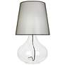 June Clear Glass Table Lamp with Black Organza Fabric Shade