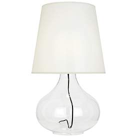 Image1 of June Clear Glass Table Lamp with White Organza Fabric Shade