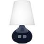 June Midnight Blue Accent Table Lamp w/ Oyster Linen Shade