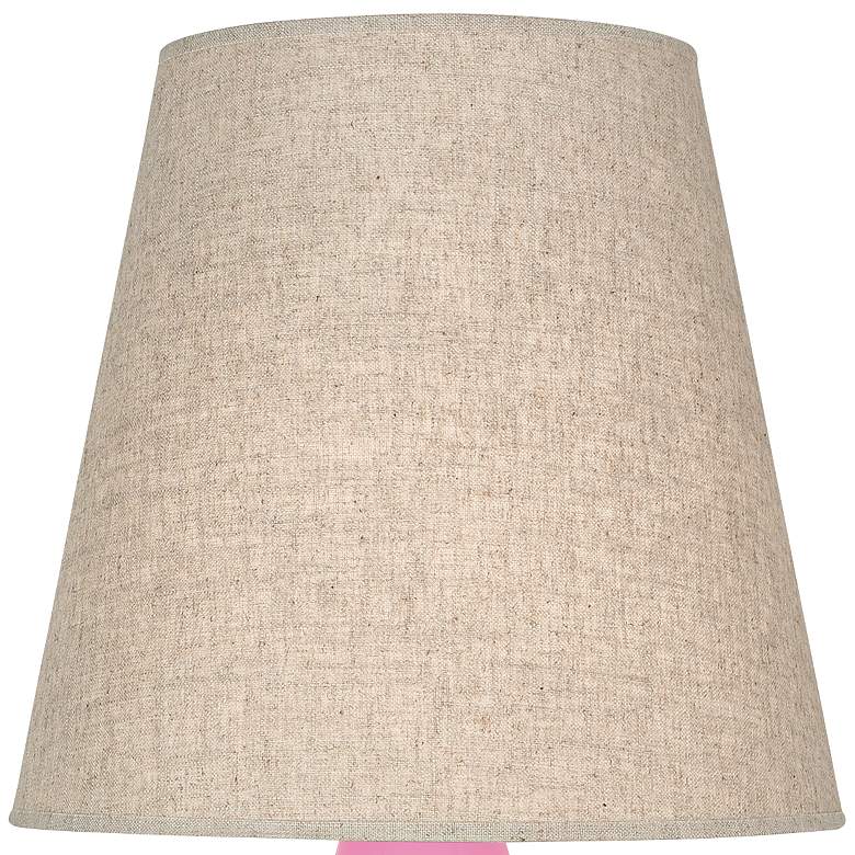 Image 2 June Schiaparelli Pink Accent Table Lamp w/ Buff Linen Shade more views