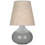 June Smokey Taupe Accent Table Lamp with Buff Linen Shade
