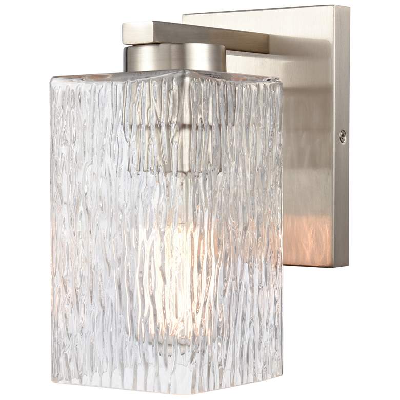 Image 1 Juneau - 1 Light 5" LED Bath Light - Satin Nickel - Clear Rippled Shad