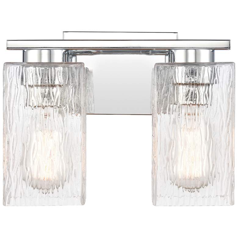 Image 1 Juneau 11" 2-Light Polished Chrome Bath Light w/ Clear Rippled Shade