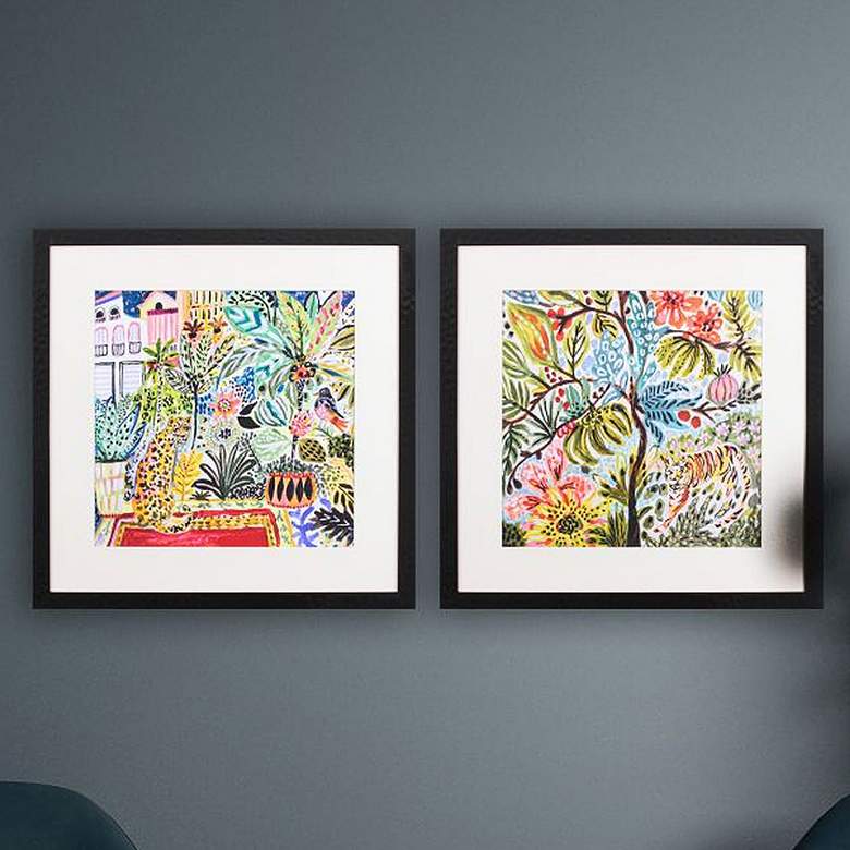 Image 2 Jungle Cat Landscape 26" Square 2-Piece Framed Wall Art Set