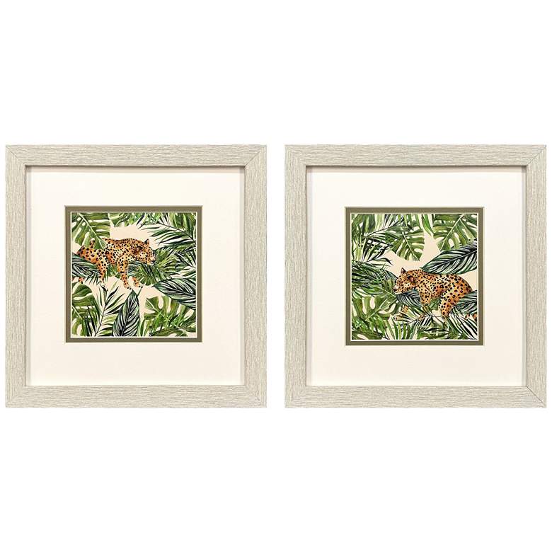Image 1 Jungle Hangout 11"W x 11"H Framed Art Set of 2