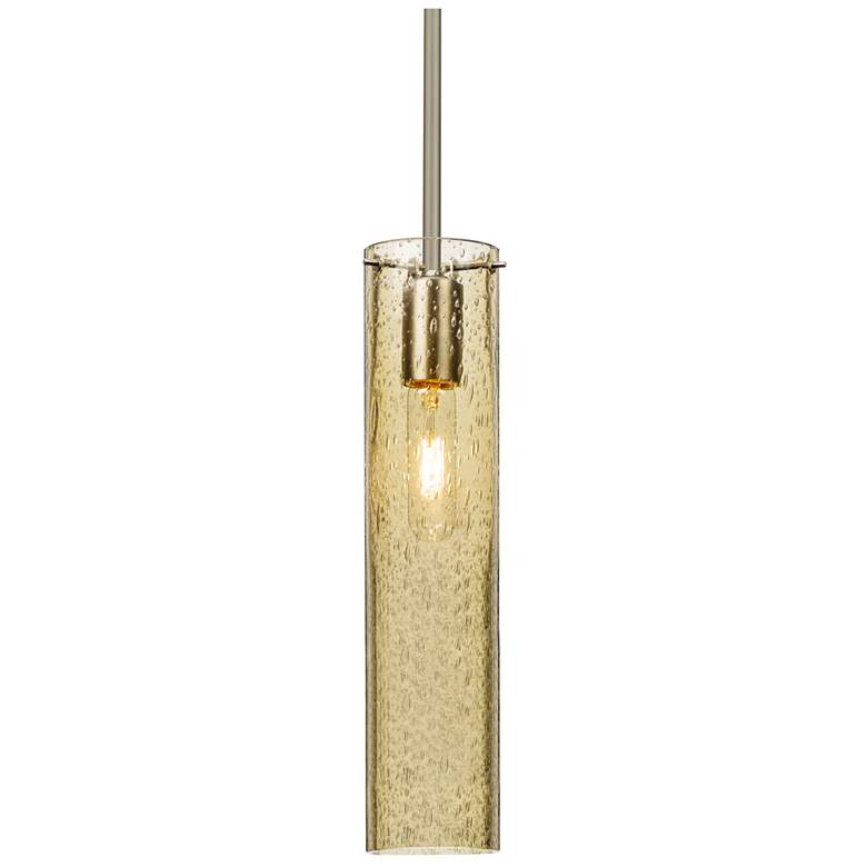 Image 1 Juni 16 3 1/2" Wide Gold Glass Satin Nickel Mini Pendant