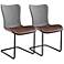 Juni Light Brown Leatherette Side Chairs Set of 2
