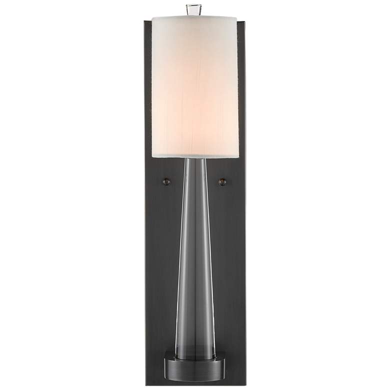 Image 1 Junia 18 1/2" High Oil-Rubbed Bronze and Crystal Wall Sconce
