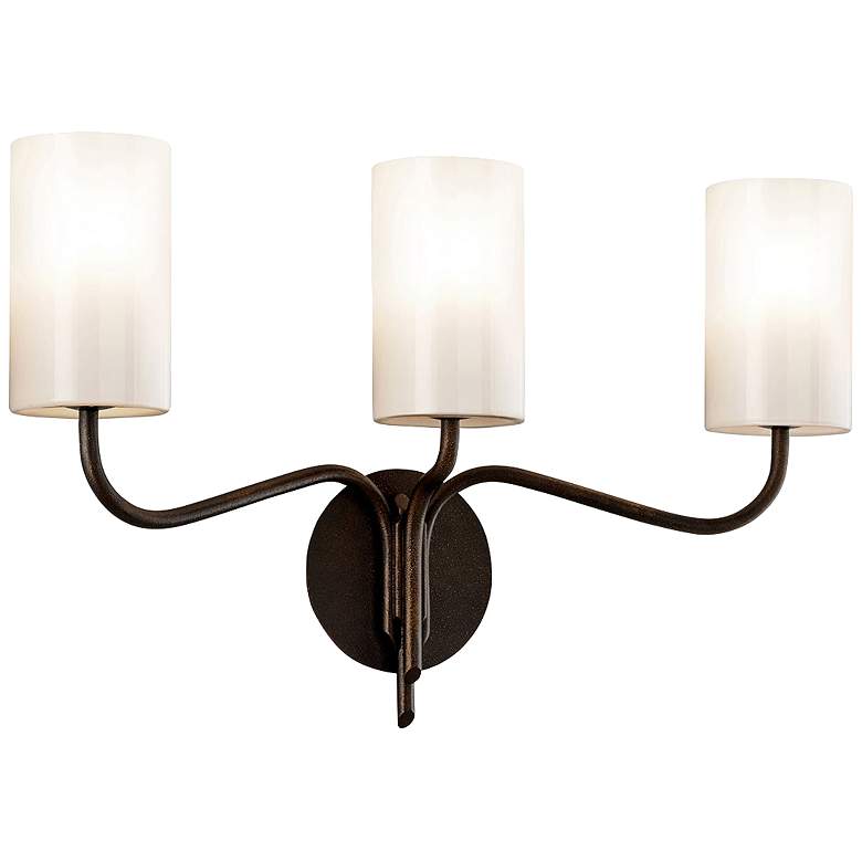 Image 1 Juniper 24" Wide Textured Gold Leaf 3-Light Bath Light