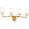 Juniper 34" Wide Textured Gold Leaf 4-Light Bath Light