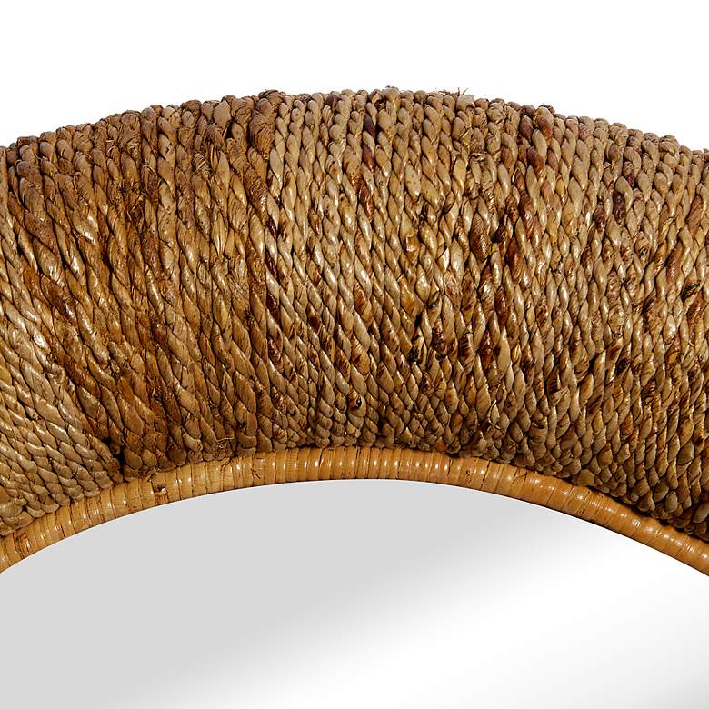 Image 3 Juniper Matte Brown Rattan 35" Round Wall Mirror more views