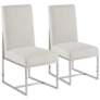 Junn Modern Metal and Plywood Dining Chair Set of 2 in scene