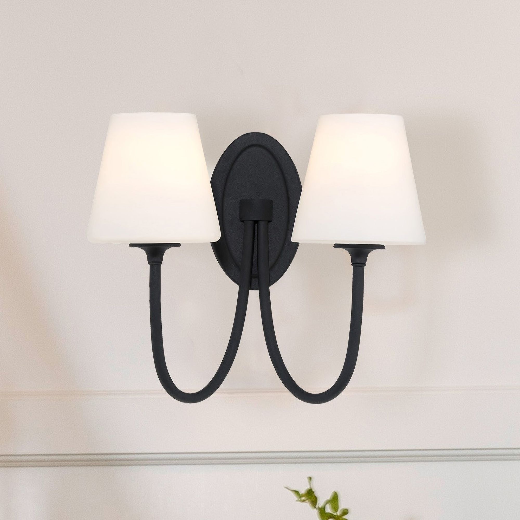 Juno 2 Light Black Forged Wall Mount