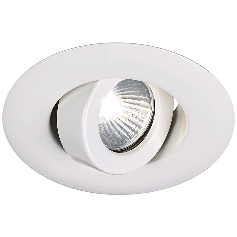 Image 3 Juno 4" Low Voltage White Gimbal Recessed Light Trim more views