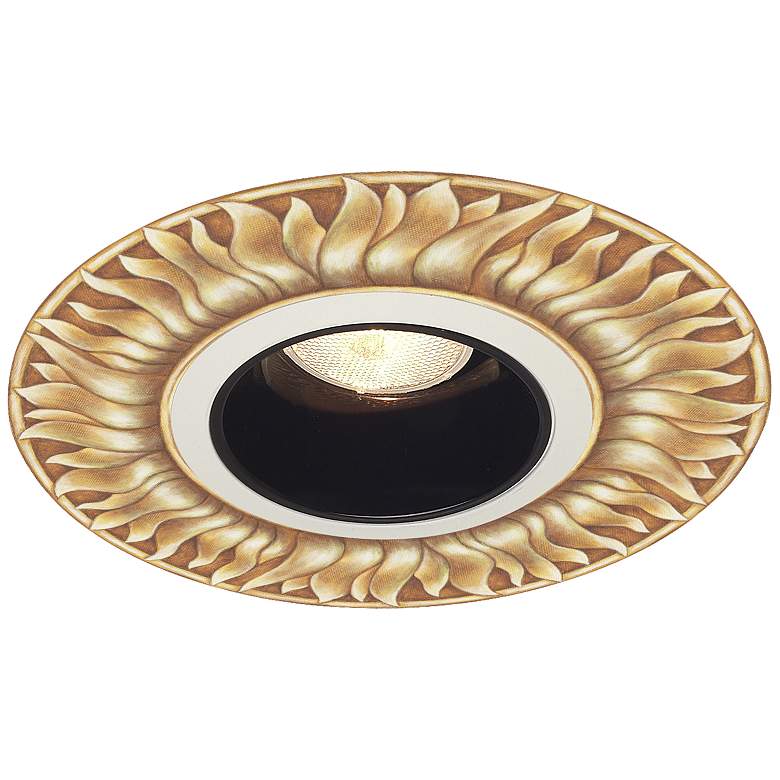 Image 1 Juno 6 inch Black Alzak Recessed Trim with Florentine Medallion