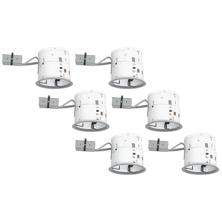 Image 1 Juno 6 inch Line Voltage Non-IC Remodel Housings Set of 6