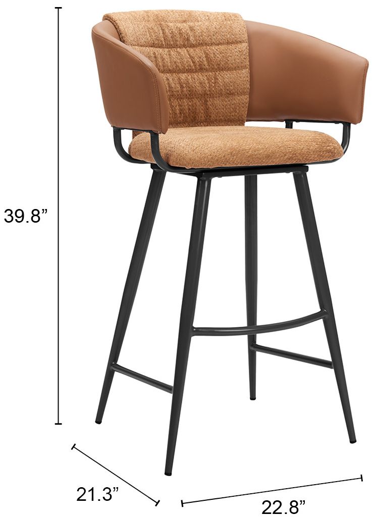 Juno Barstool (Set of 2) Brown