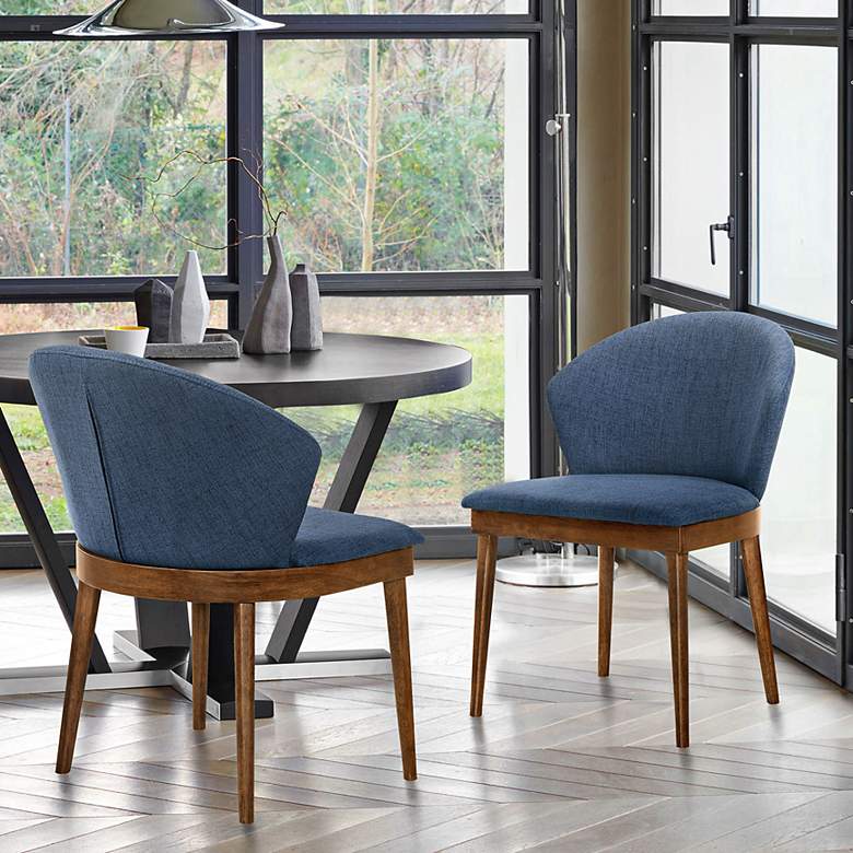 Image 1 Juno Blue Fabric Dining Chairs Set of 2