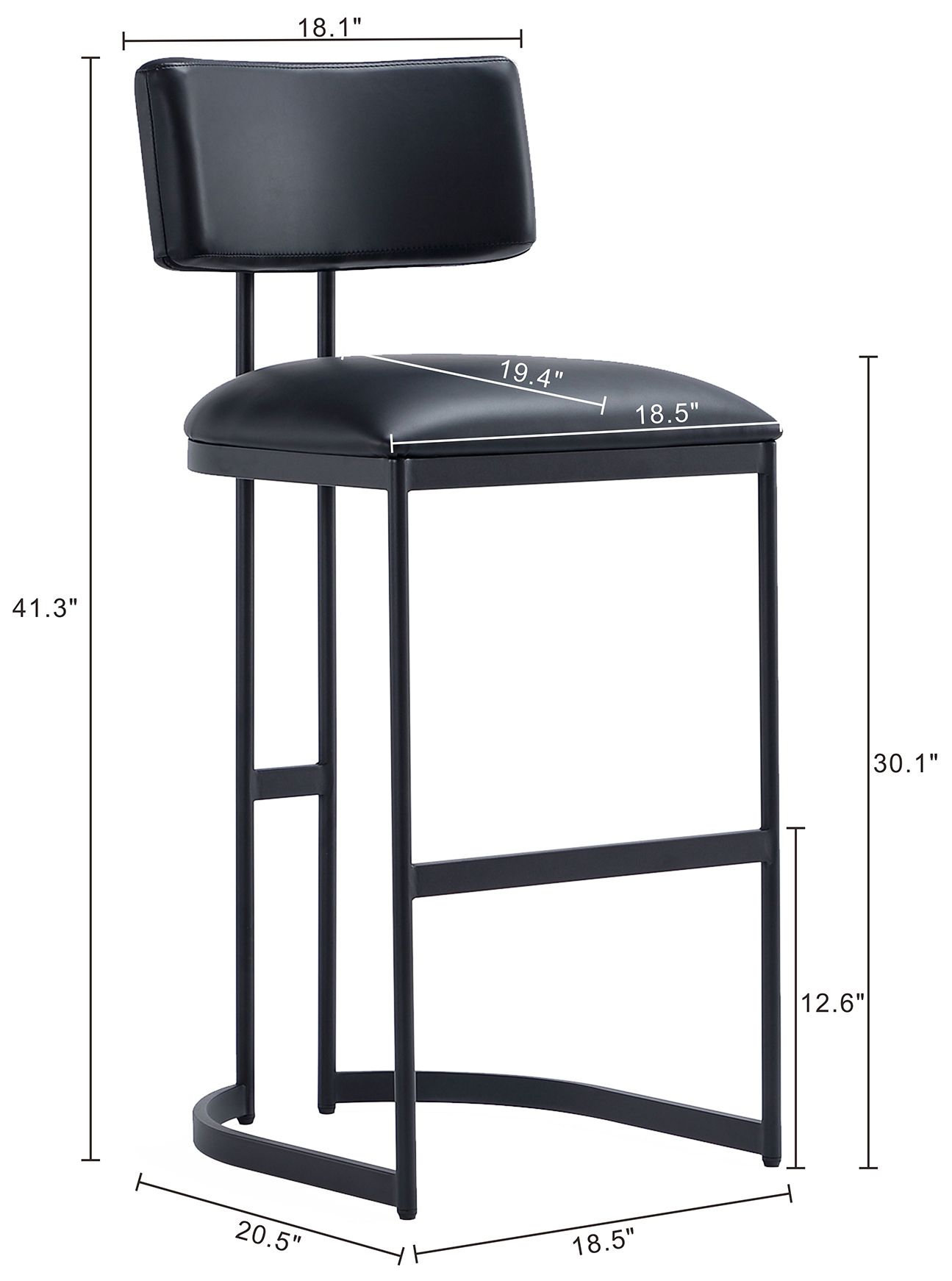 Image 4 Juno Contemporary Modern Metal Barstool in Black more views