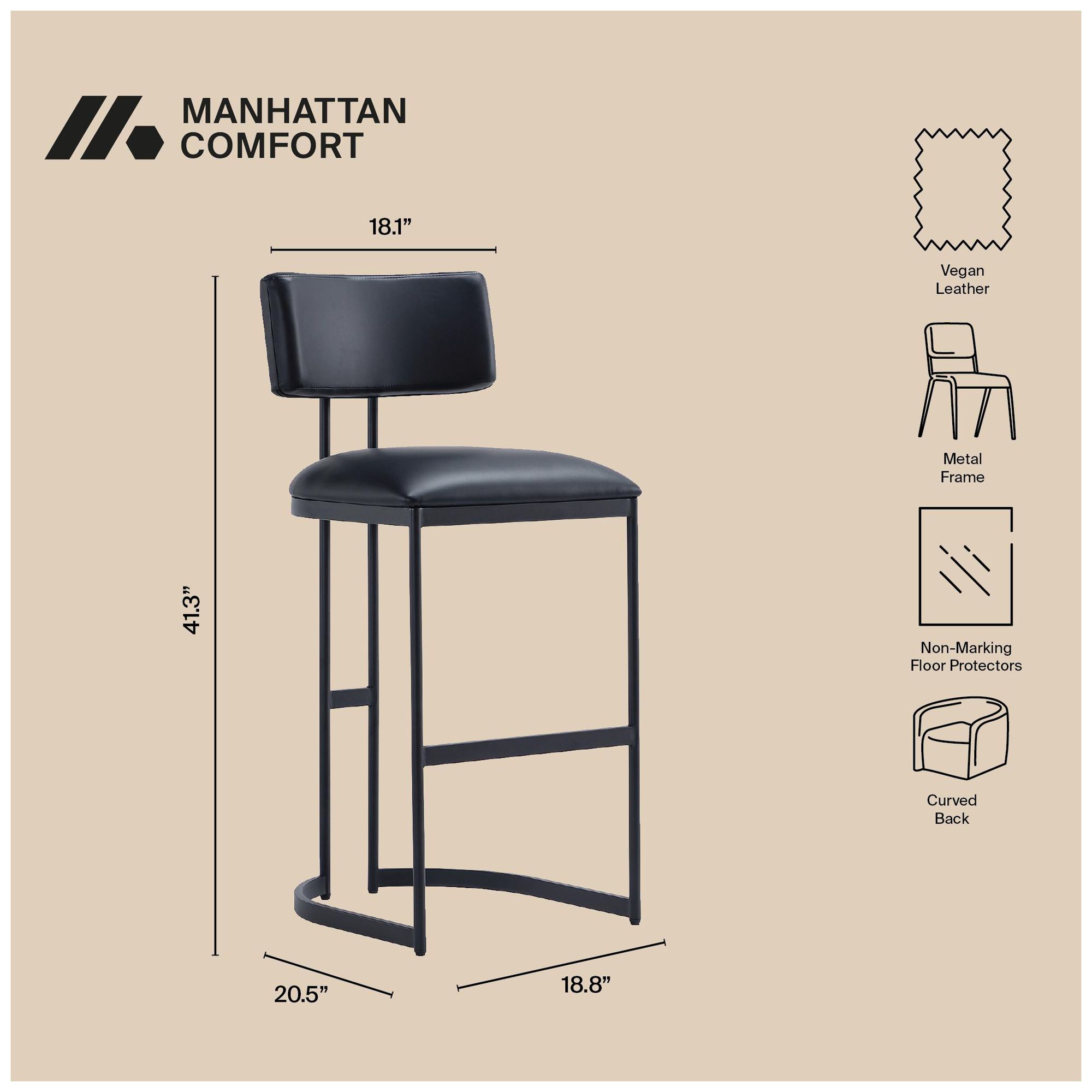 Image 5 Juno Contemporary Modern Metal Barstool in Black more views