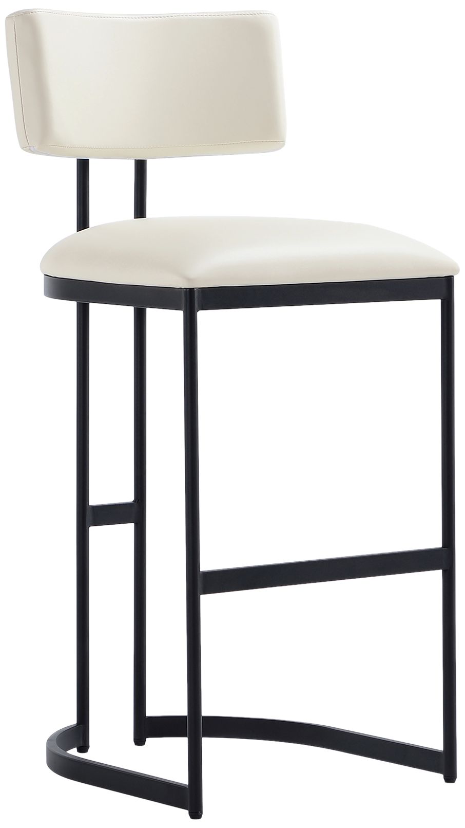 Image 2 Juno Contemporary Modern Metal Barstool in Ivory