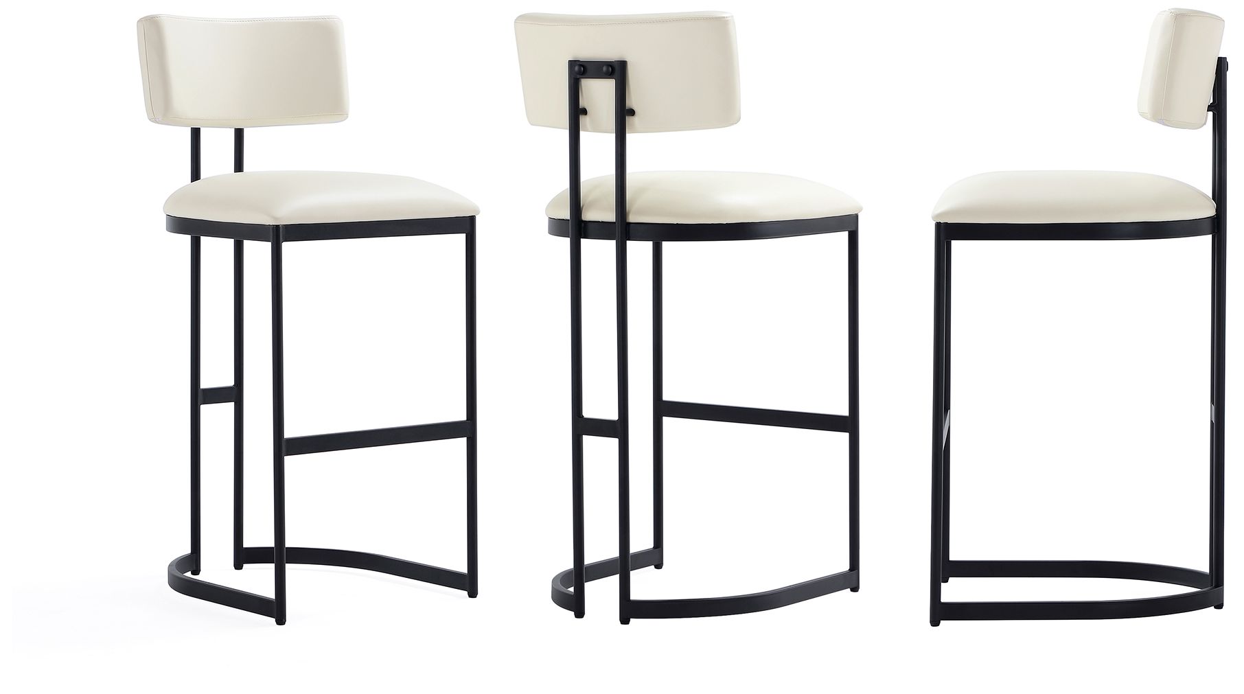 Juno Contemporary Modern Metal Barstool in Ivory
