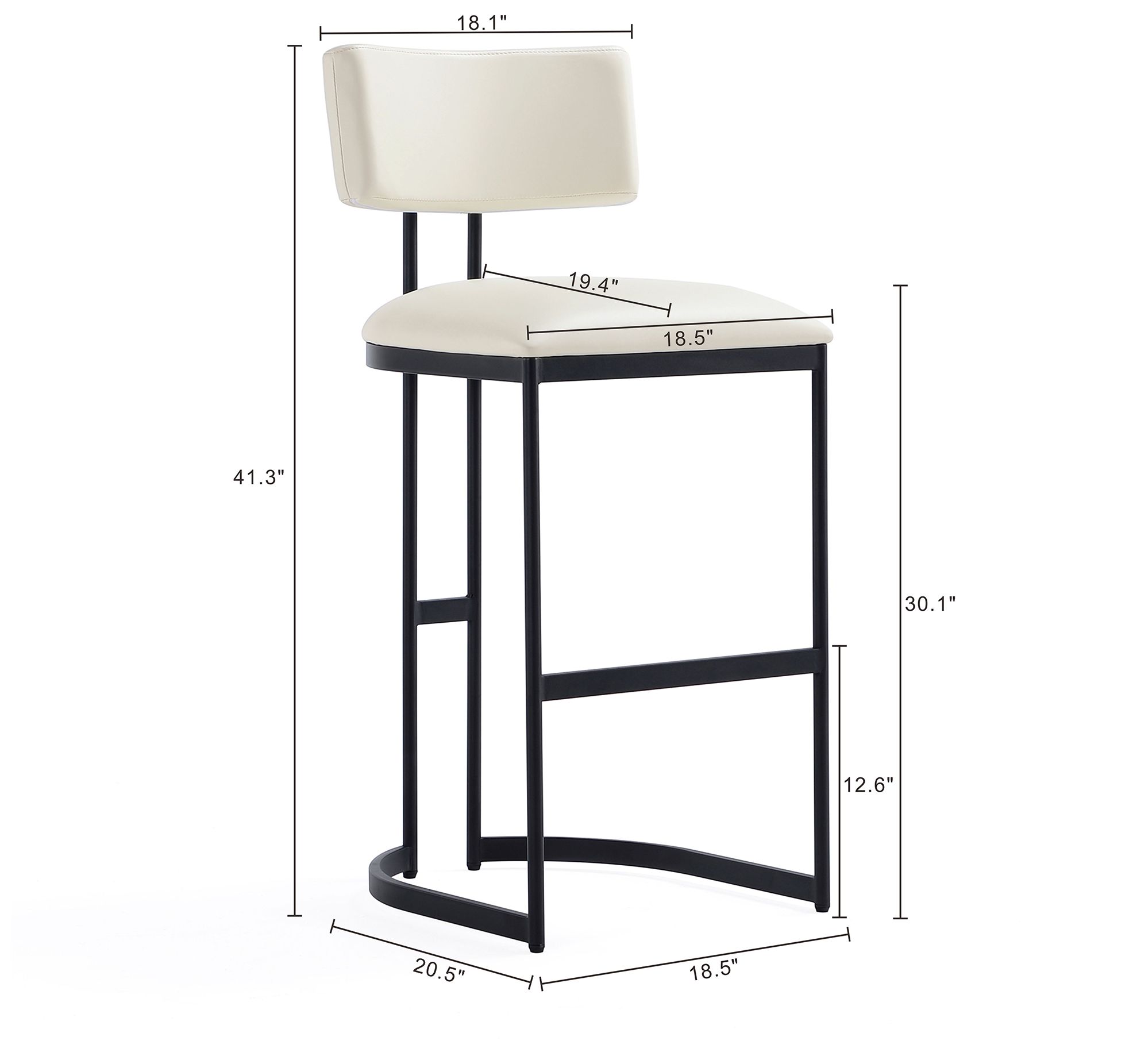 Image 4 Juno Contemporary Modern Metal Barstool in Ivory more views