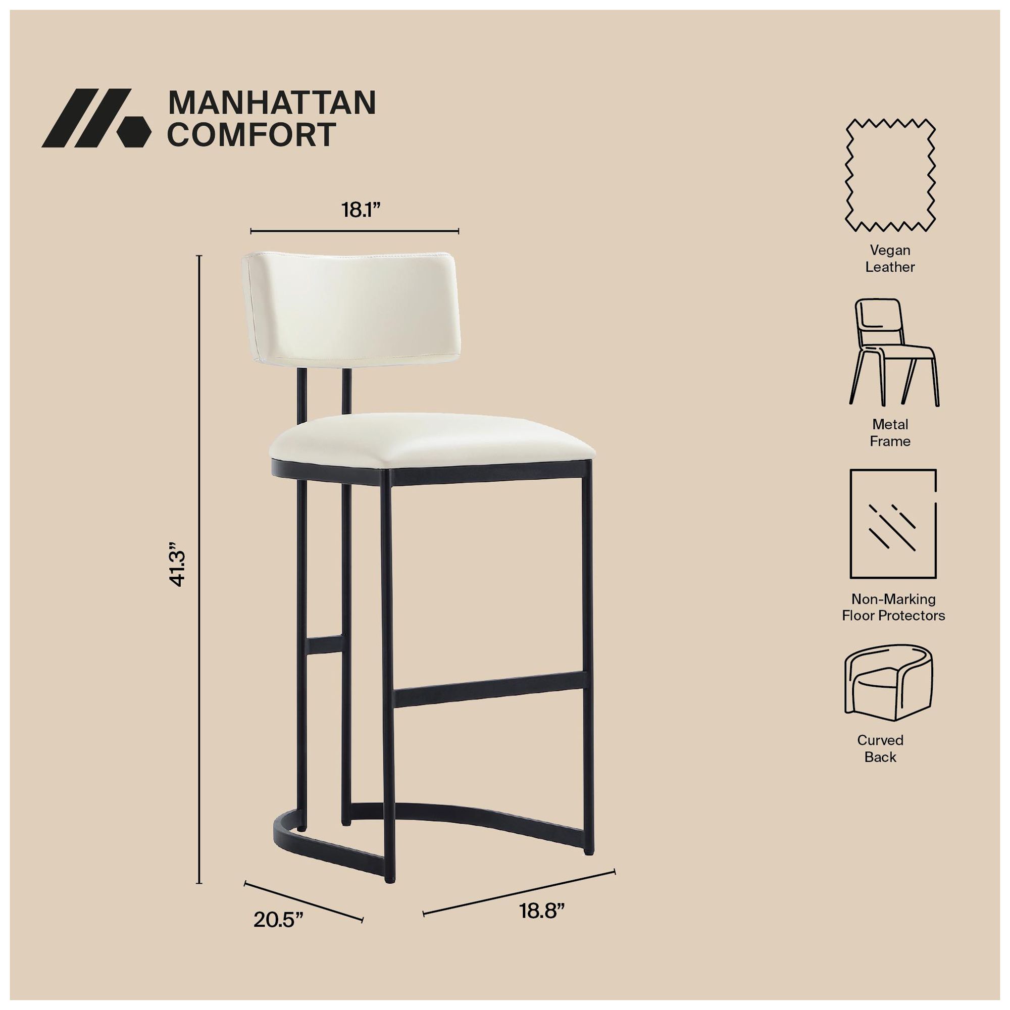 Image 5 Juno Contemporary Modern Metal Barstool in Ivory more views