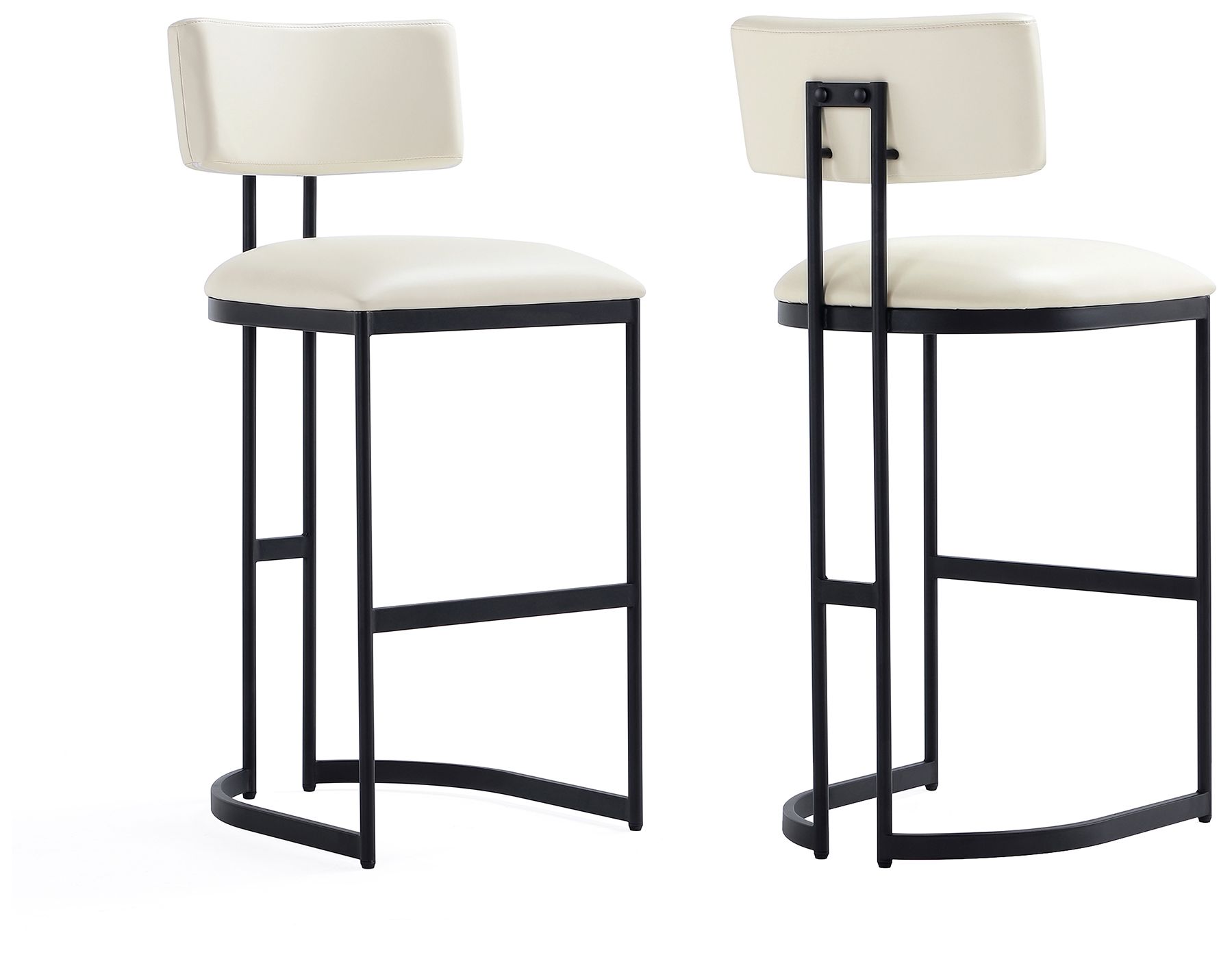 Juno Contemporary Modern Metal Barstool in Ivory