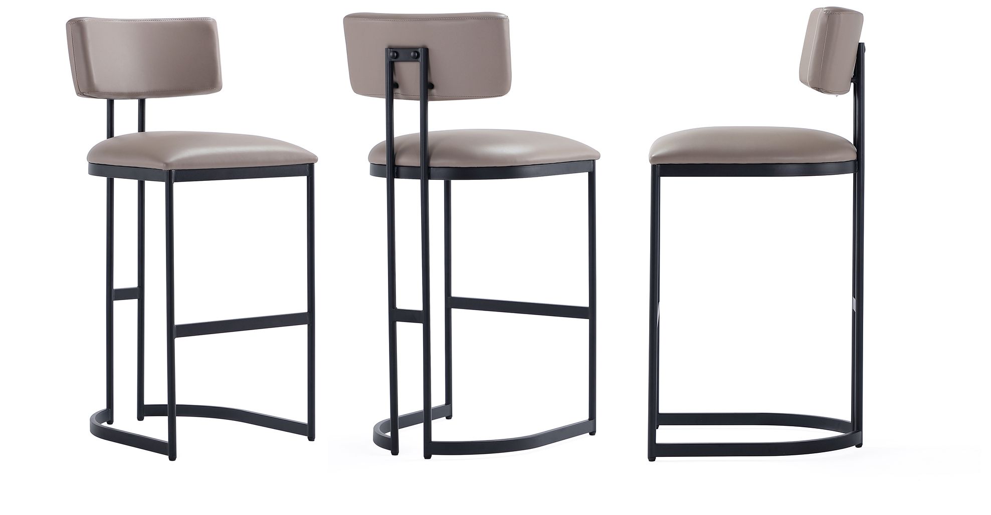 Juno Contemporary Modern Metal Barstool in Taupe