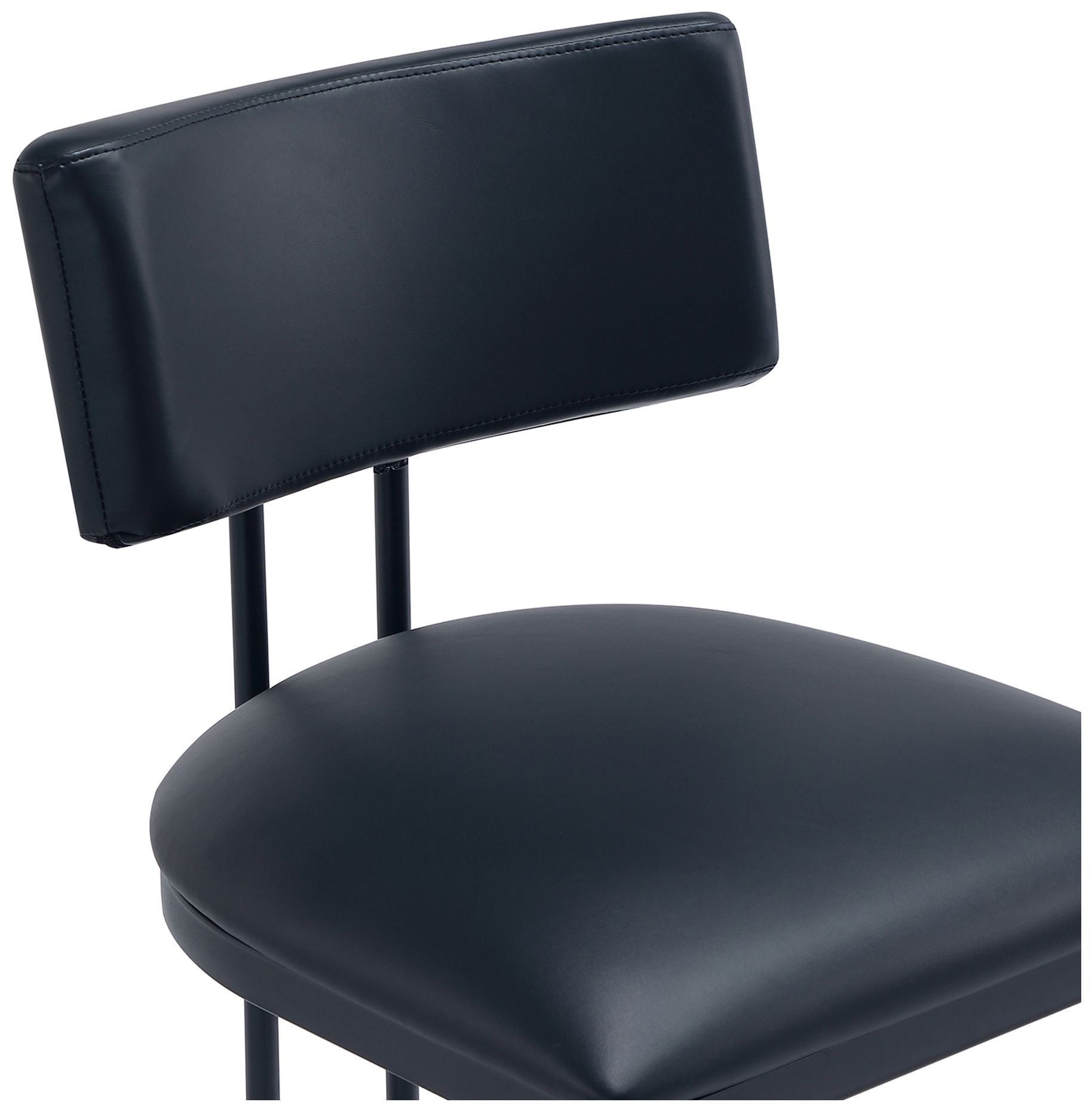 Image 6 Juno Contemporary Modern Vegan Leather Metal Counter Stool in Black more views