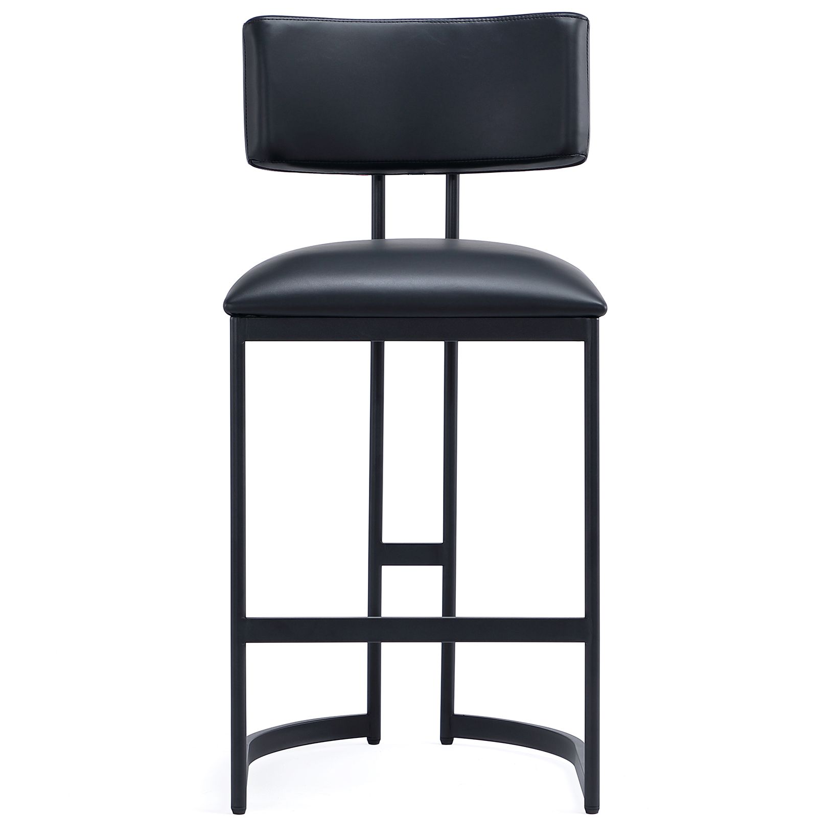 Image 7 Juno Contemporary Modern Vegan Leather Metal Counter Stool in Black more views