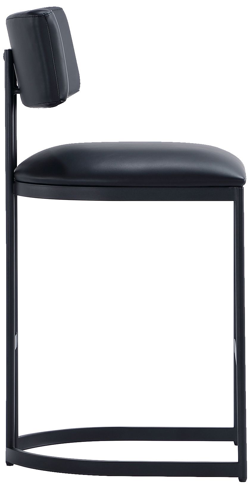 Juno Contemporary Modern Vegan Leather Metal Counter Stool in Black
