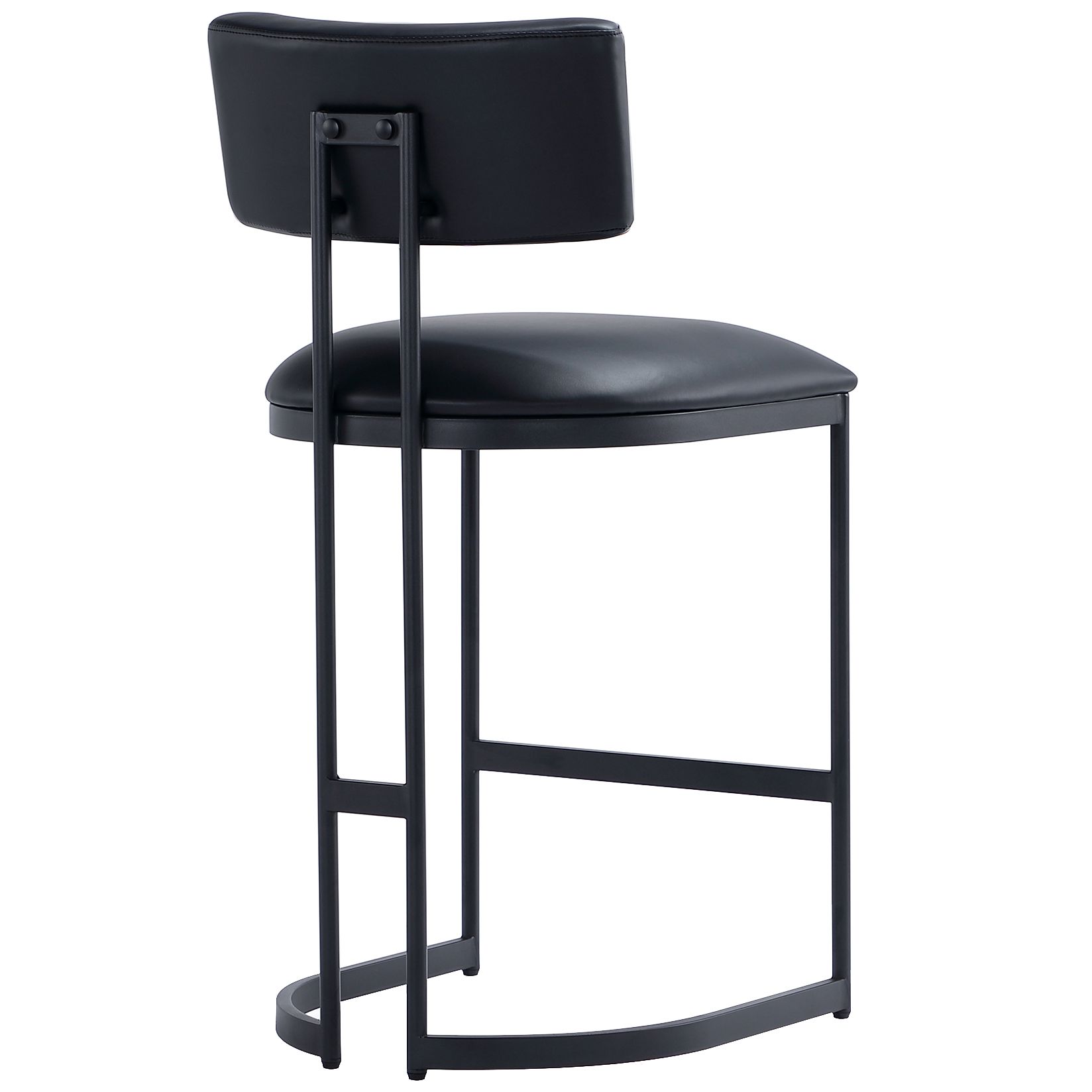 Juno Contemporary Modern Vegan Leather Metal Counter Stool in Black