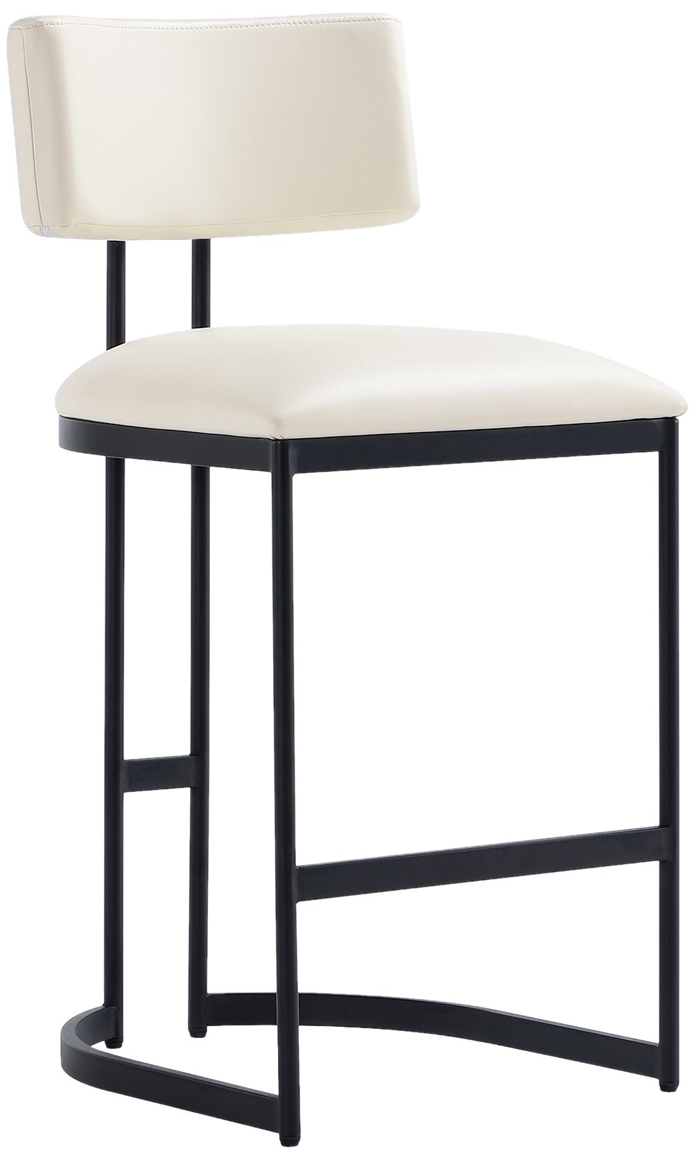 Image 2 Juno Contemporary Modern Vegan Leather Metal Counter Stool in Ivory