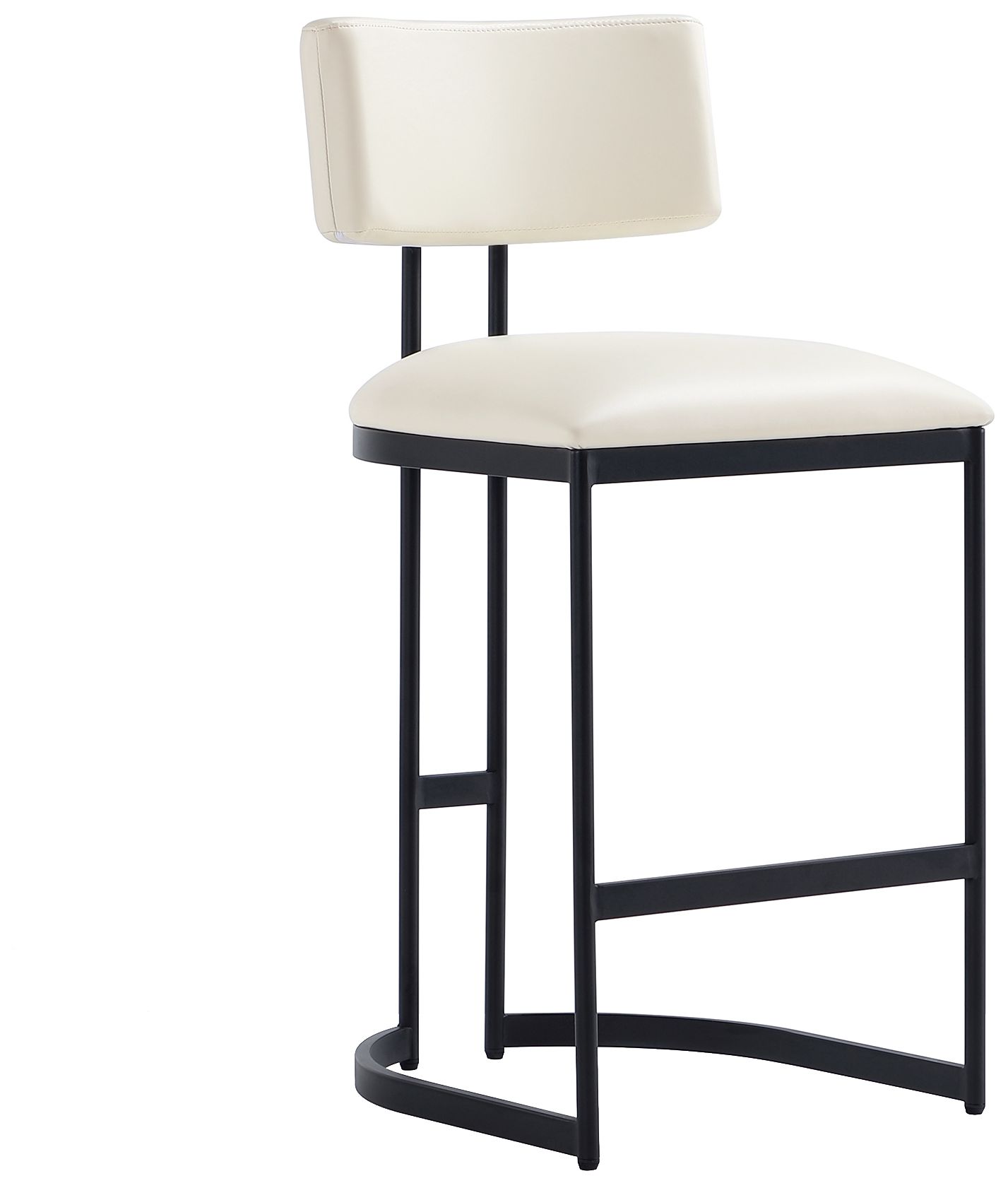 Image 3 Juno Contemporary Modern Vegan Leather Metal Counter Stool in Ivory more views