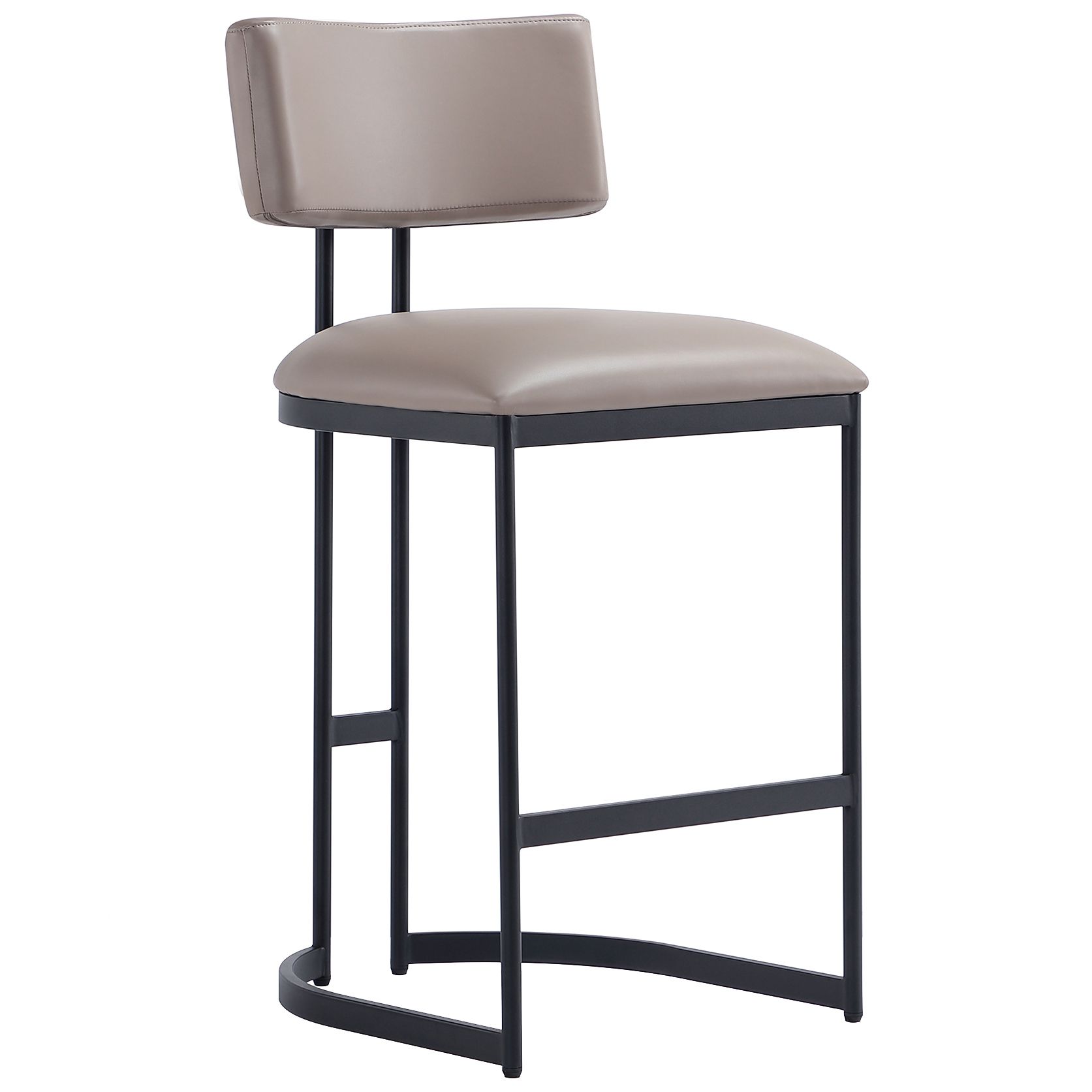 Image 3 Juno Contemporary Modern Vegan Leather Metal Counter Stool in Taupe more views