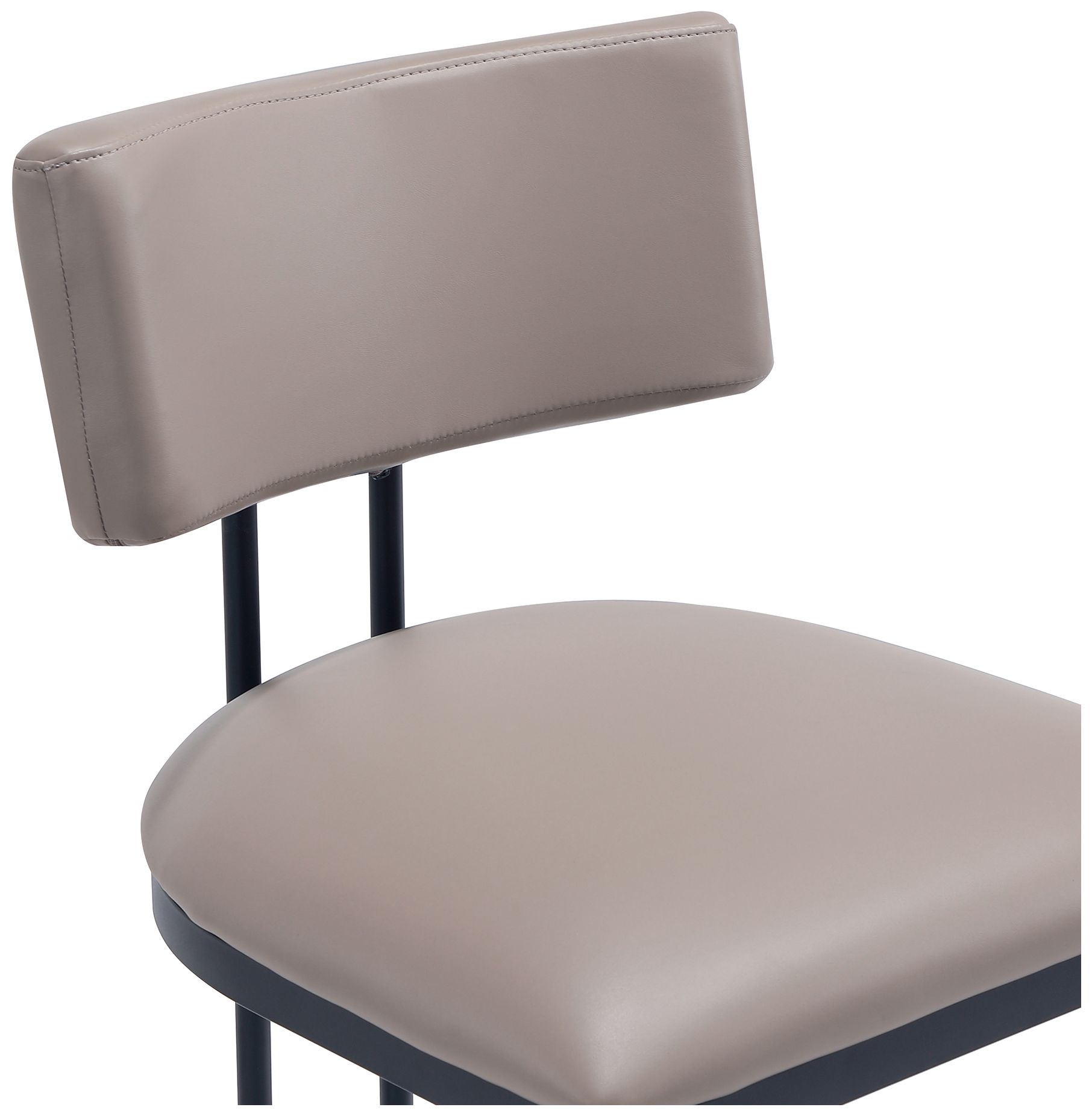 Image 6 Juno Contemporary Modern Vegan Leather Metal Counter Stool in Taupe more views