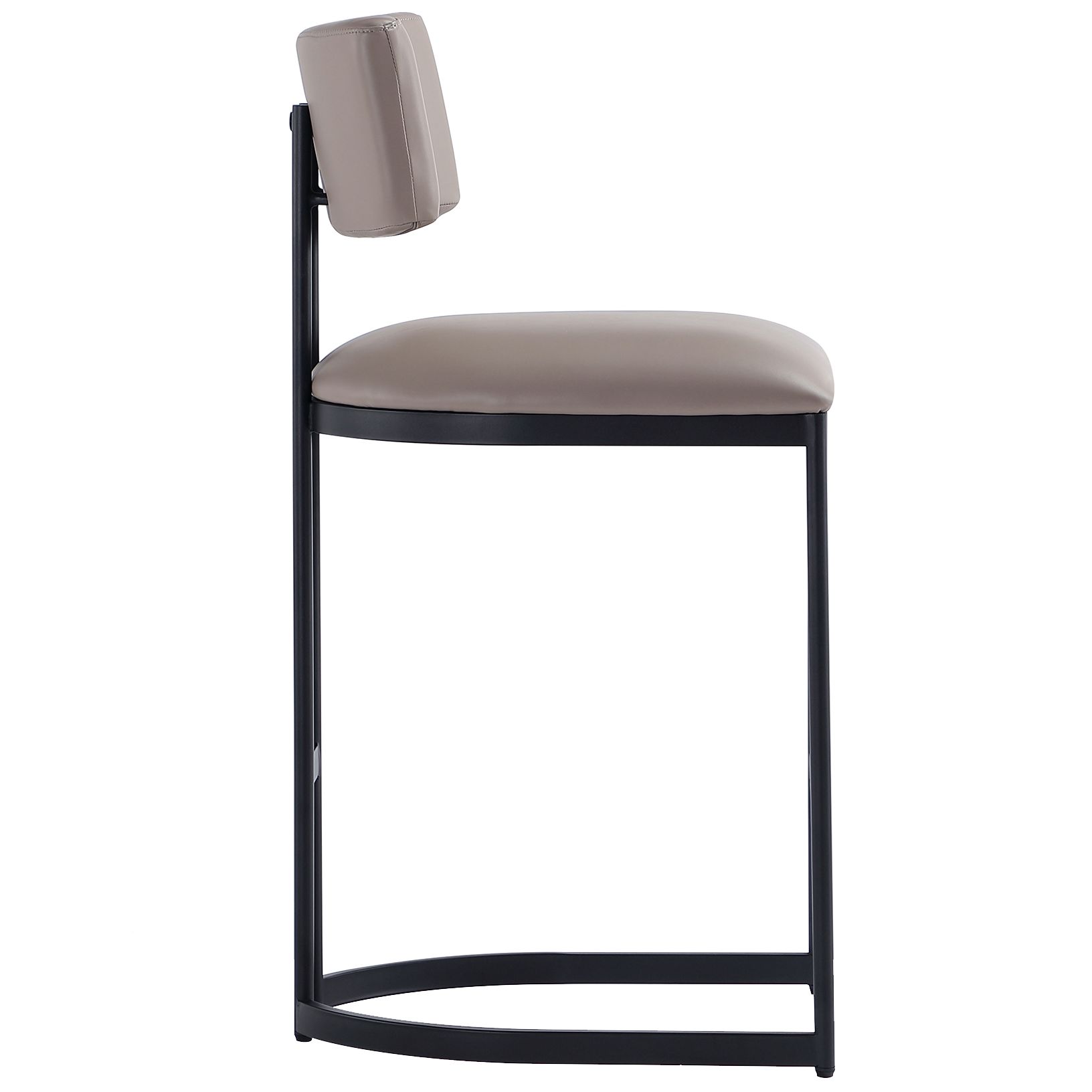 Juno Contemporary Modern Vegan Leather Metal Counter Stool in Taupe