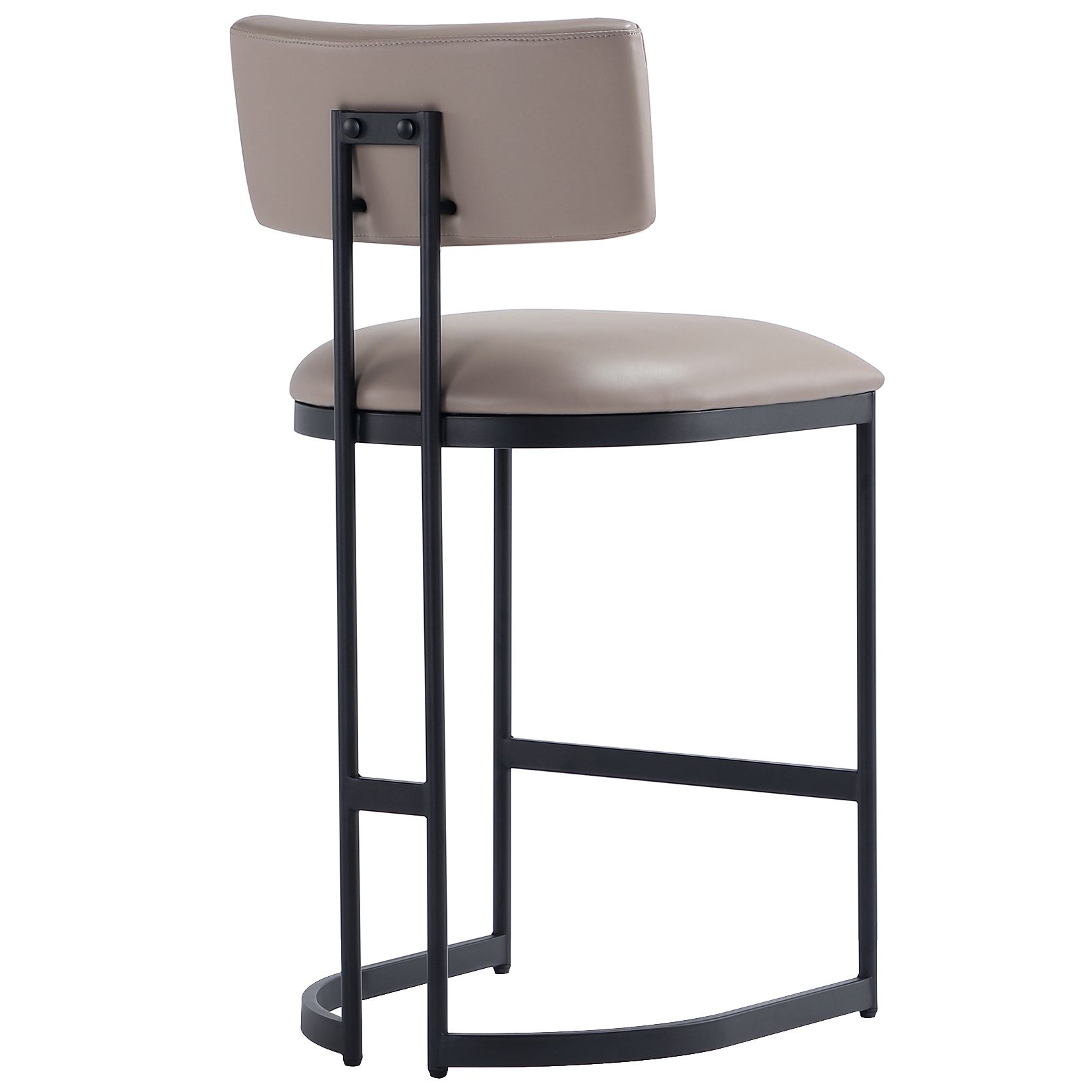 Juno Contemporary Modern Vegan Leather Metal Counter Stool in Taupe