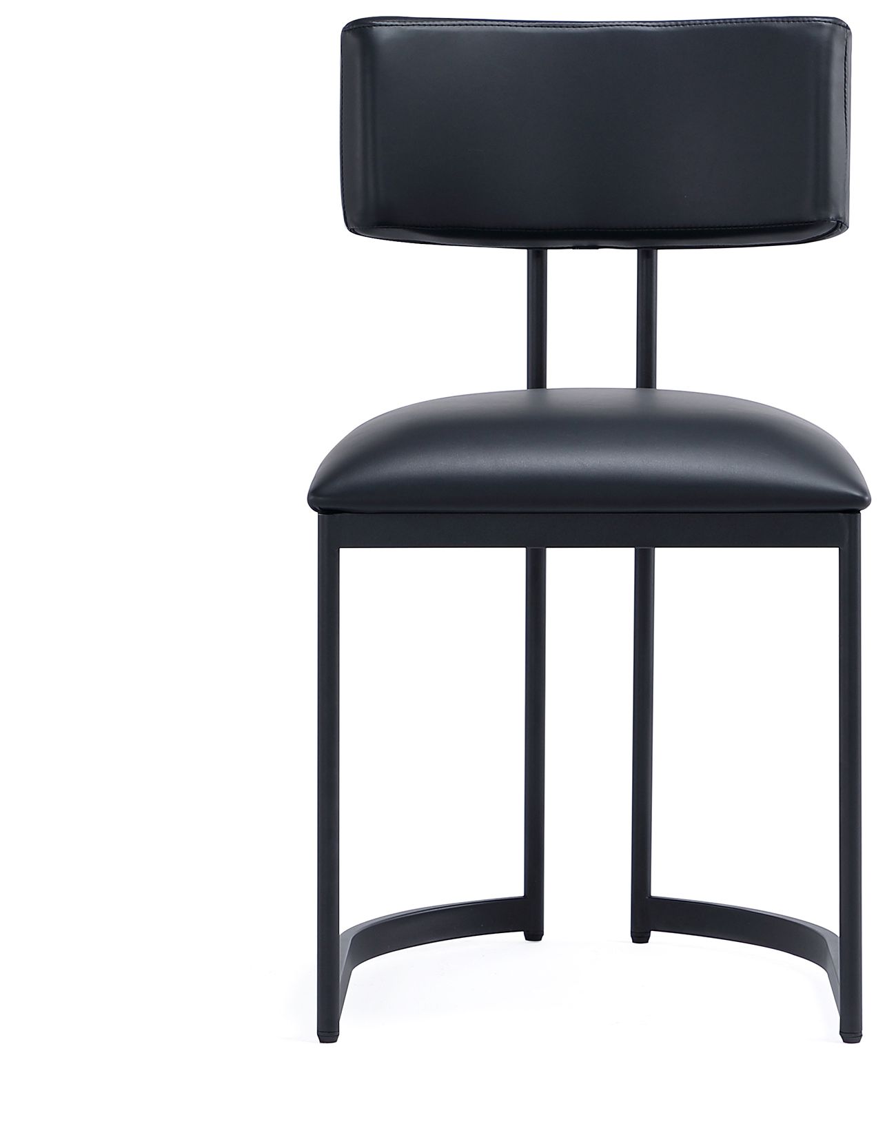 Image 7 Juno Contemporary Modern Vegan Leather Metal Side Chair in Black more views