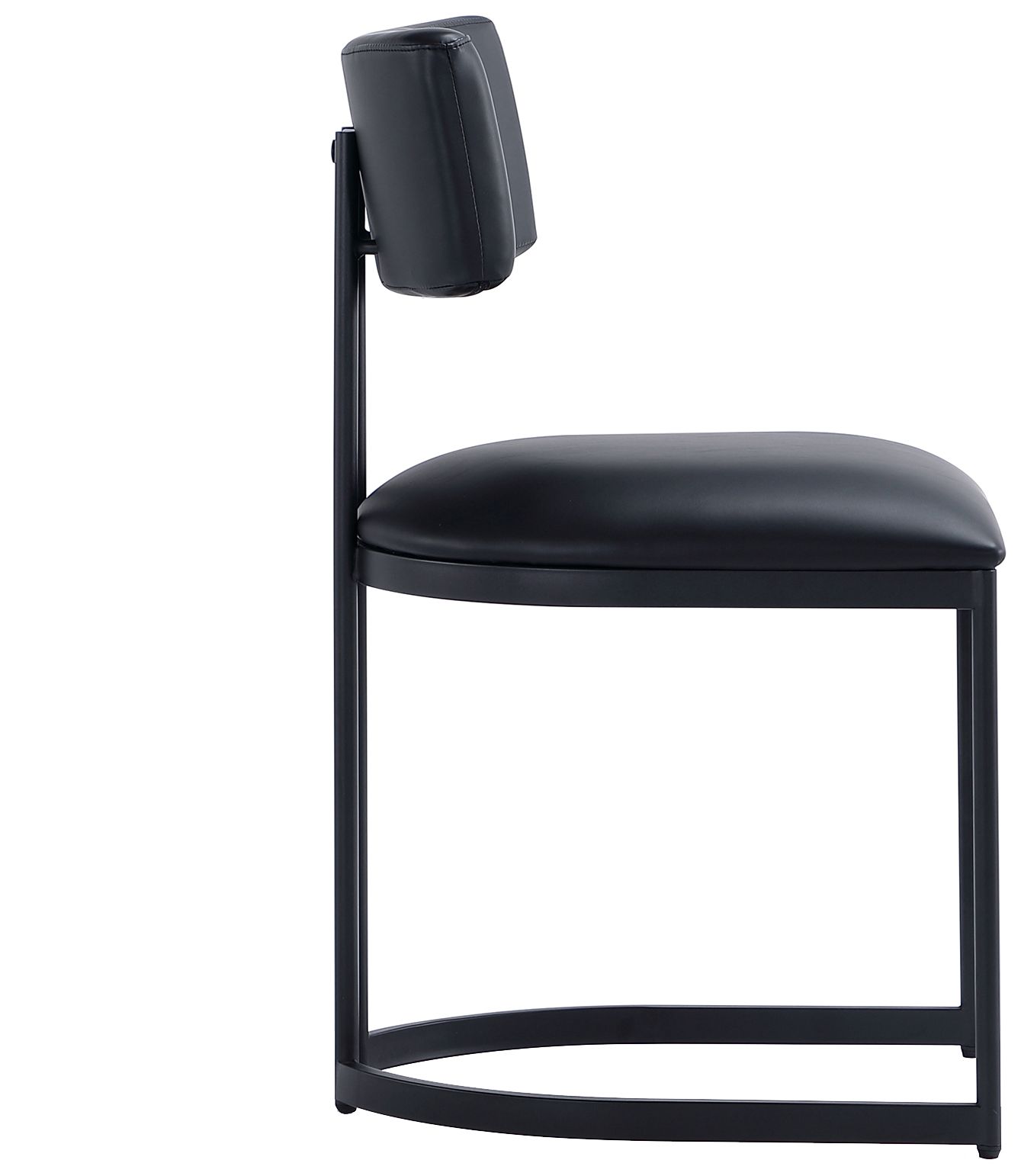 Juno Contemporary Modern Vegan Leather Metal Side Chair in Black