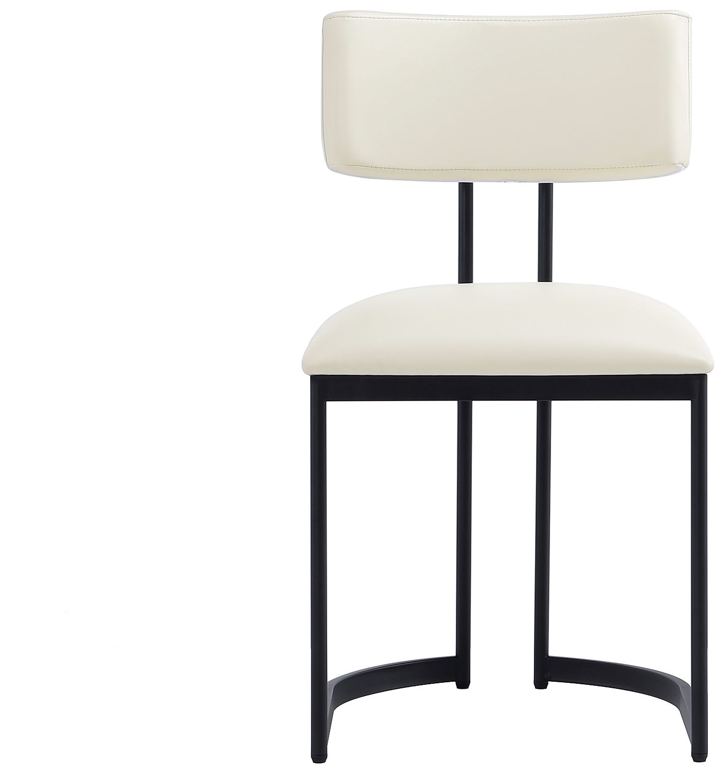 Image 7 Juno Contemporary Modern Vegan Leather Metal Side Chair in Cream more views