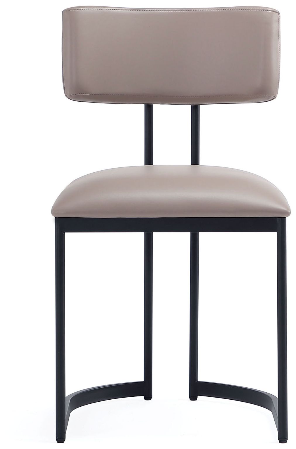 Image 7 Juno Contemporary Modern Vegan Leather Metal Side Chair in Taupe more views