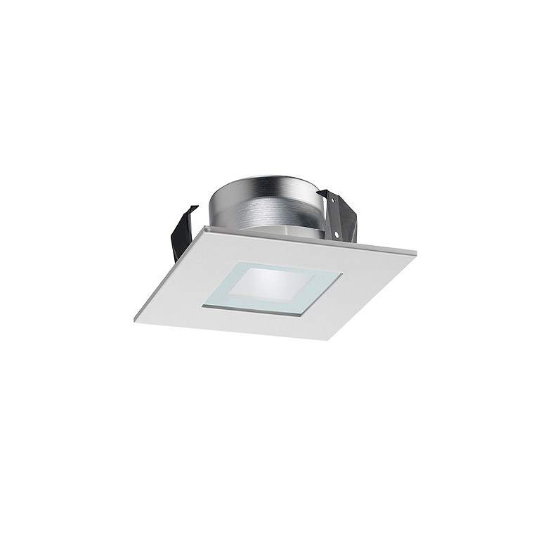 Image 1 Juno Line Voltage White Glass 4" Square Lensed Trim