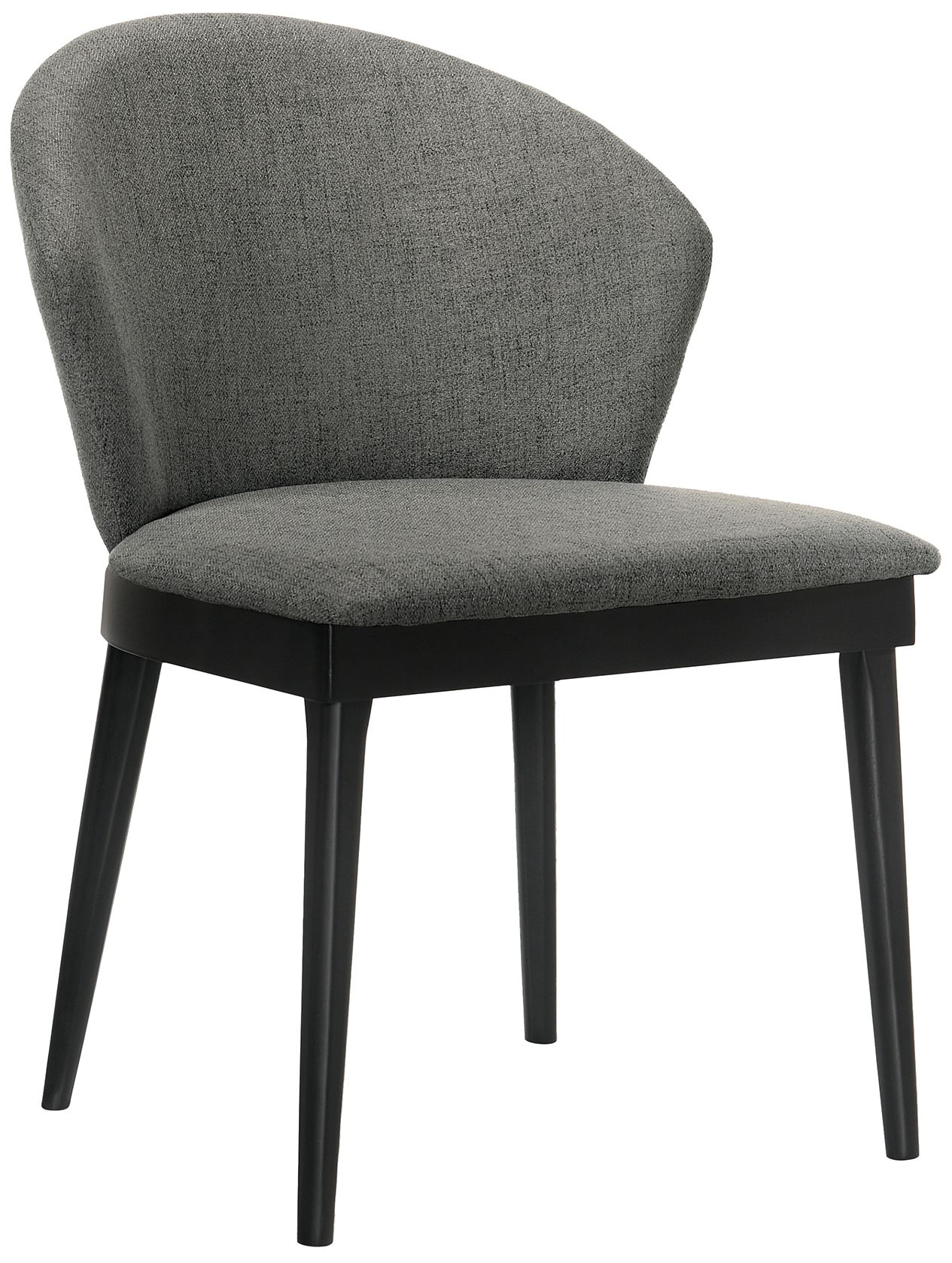 Image 3 Juno Set of 2 Dining Side Chairs in Charcoal Fabric and Black Wood more views